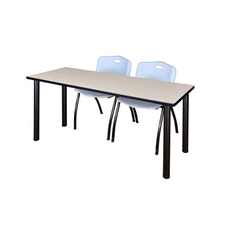 Kee Rectangle Tables > Training Tables > Kee Table & Chair Sets, 66 W, 24 L, 29 H, Maple MT6624PLBPBK47GY